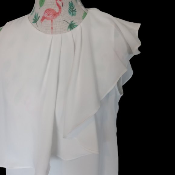 Forcast white drape top (Size 10) - Picture 2 of 4
